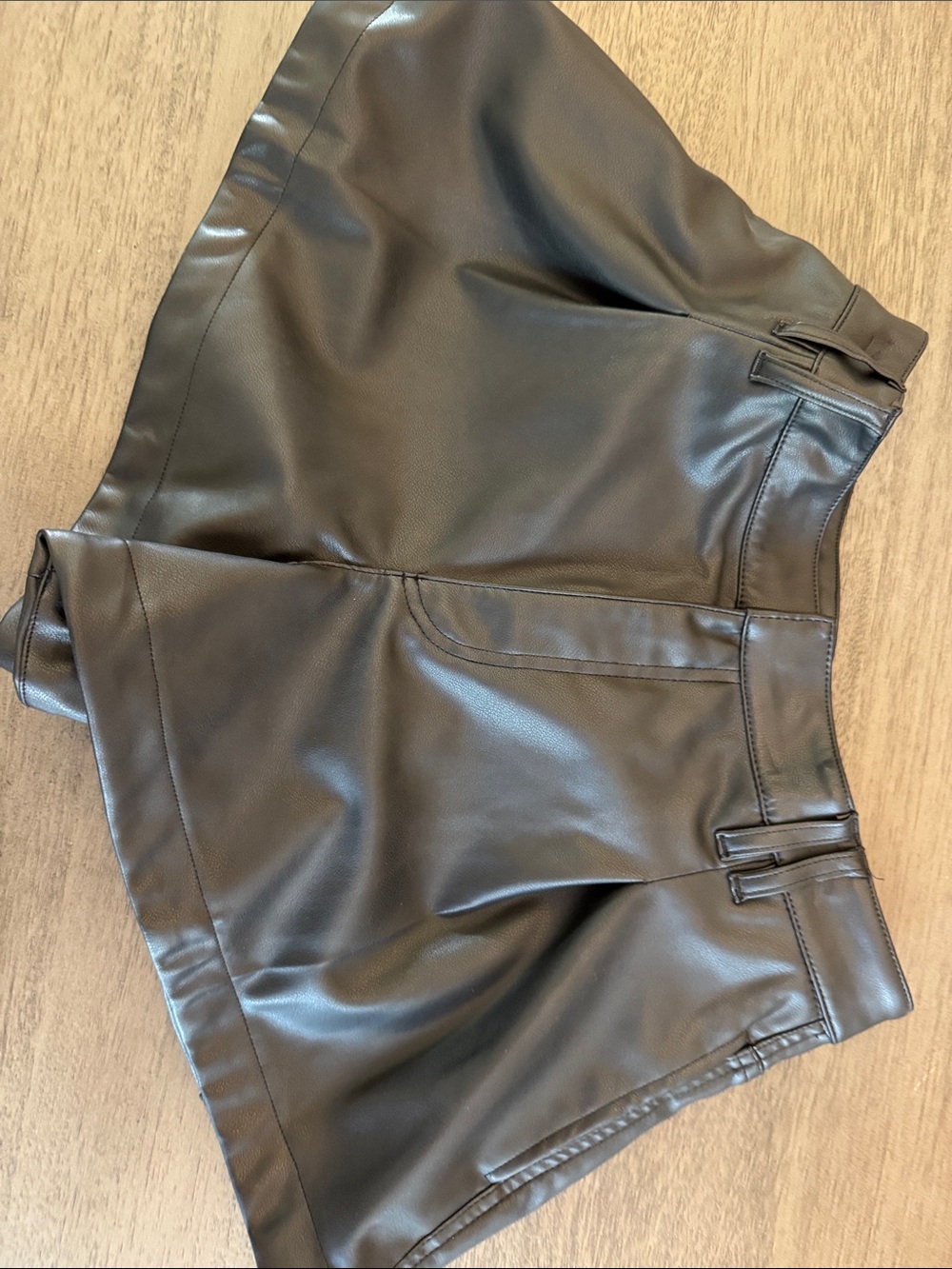 We The Free Black Faux Leather Shorts